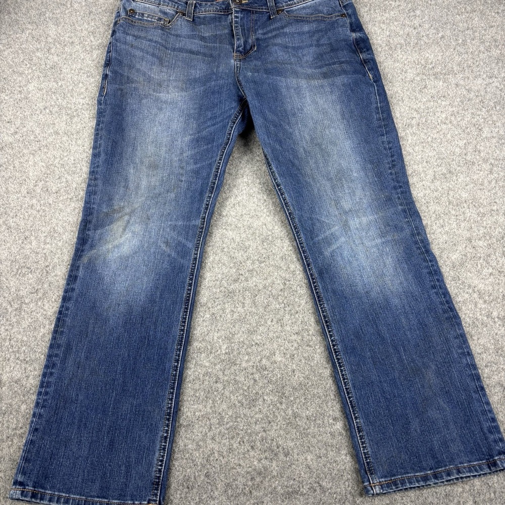 Seven7 Straight Fit Jeans Mens 36x30 Dark Wash Premium Denim Blue Casual Classic